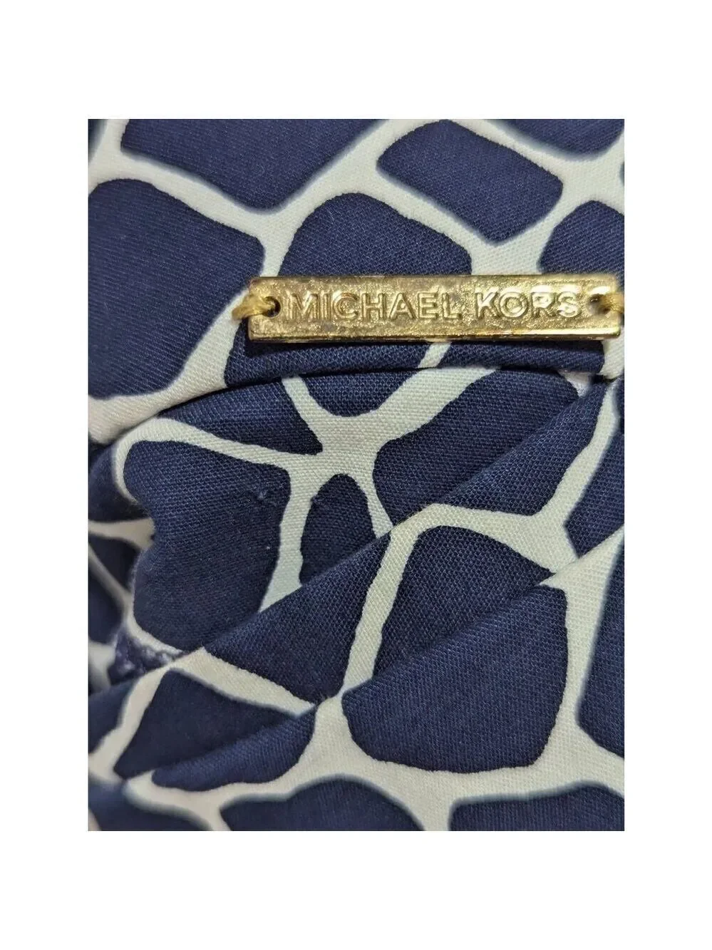 Michael Kors Women's Blue & White Abstract Pattern Straight Ankle Pants Size 8